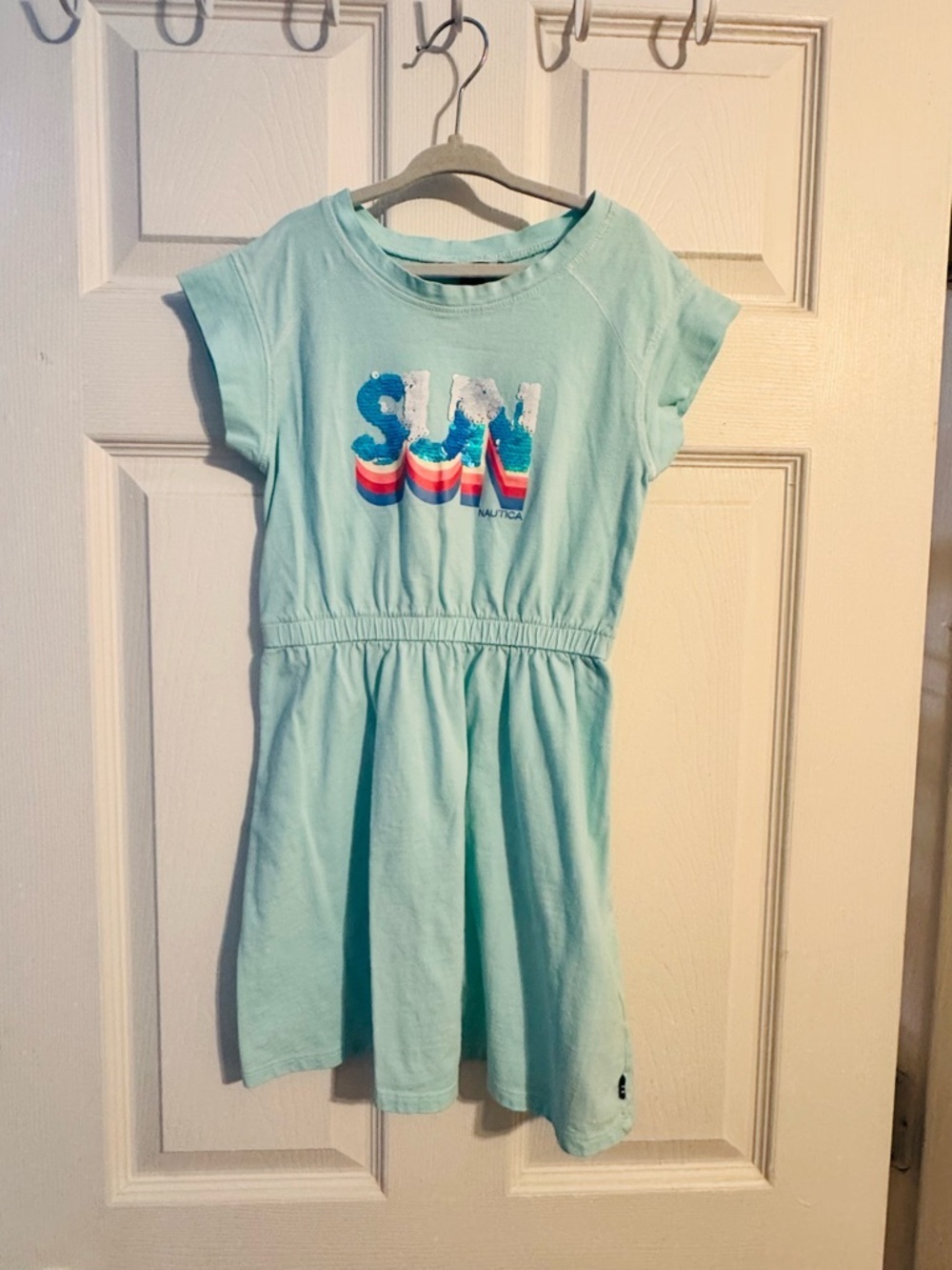 Nautica Girls Light Aqua Graphic 'SUN' Casual Dress